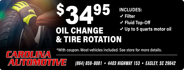 Oil Change and Tire Rotation Package